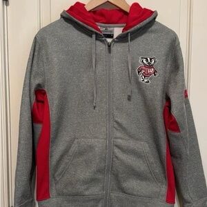 Wisconsin Badgers Full Zip Hoodie Men Small